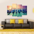 Venice Scenery Picture Printing/Boat on Sea Canvas Print Art/Ssunrise Landscape Wall Art